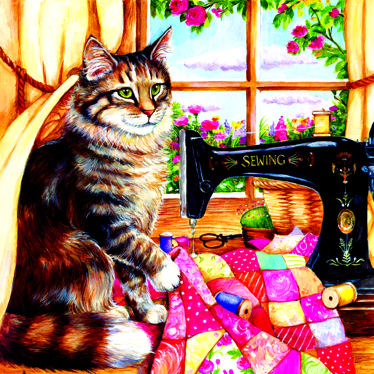 SunsOut Debbie Cook - The Seamstress 1000 Teile Puzzle Sunsout-36469 von SunsOut