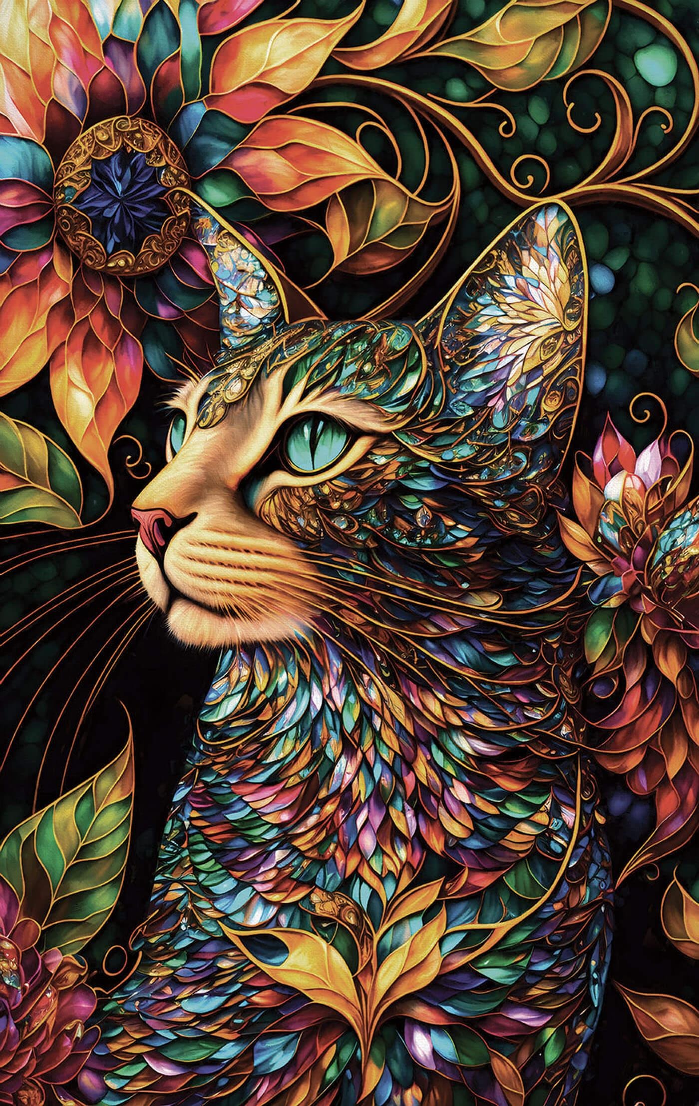 SunsOut Eine glückliche Katze 550 Teile Puzzle Sunsout-71336 von SunsOut