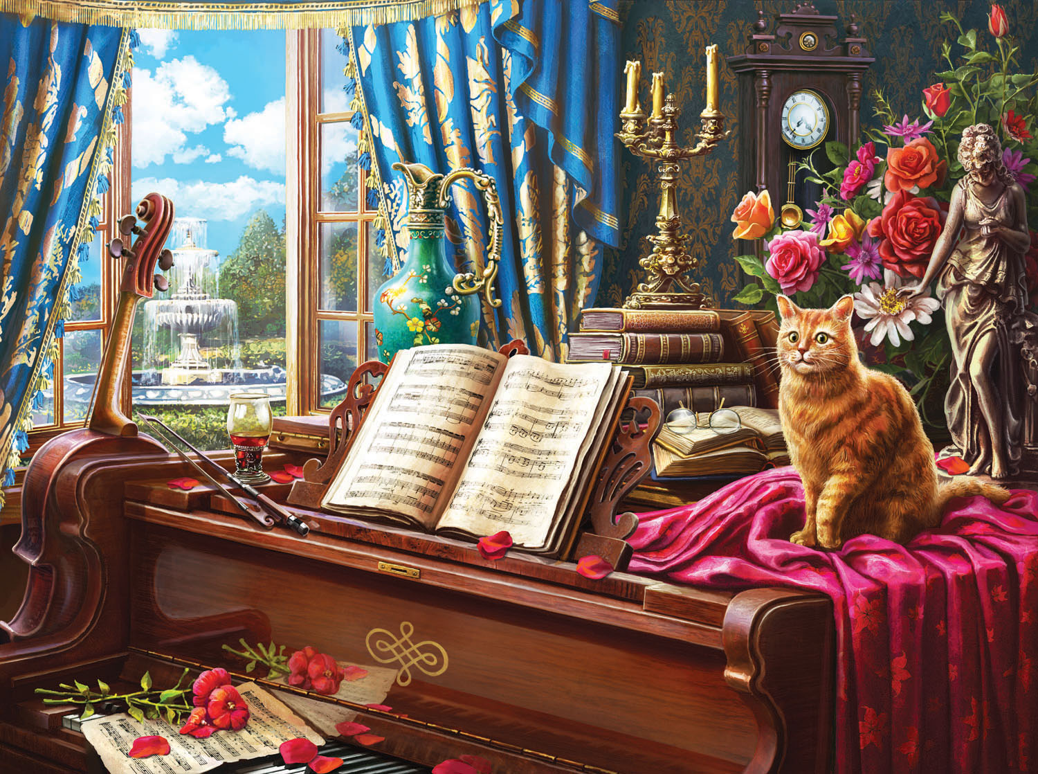 SunsOut Grand Piano Cat 1000 Teile Puzzle Sunsout-42936 von SunsOut