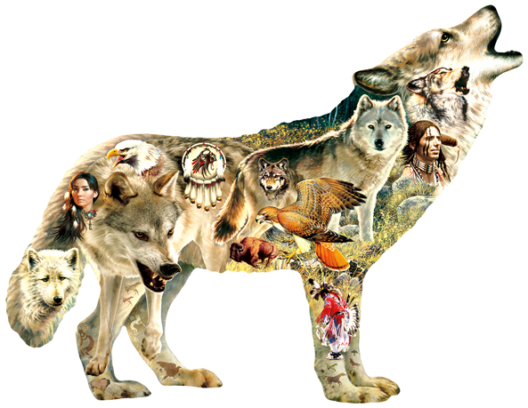 SunsOut Greg Giordano - Native American Wolf 750 Teile Puzzle Sunsout-96049 von SunsOut