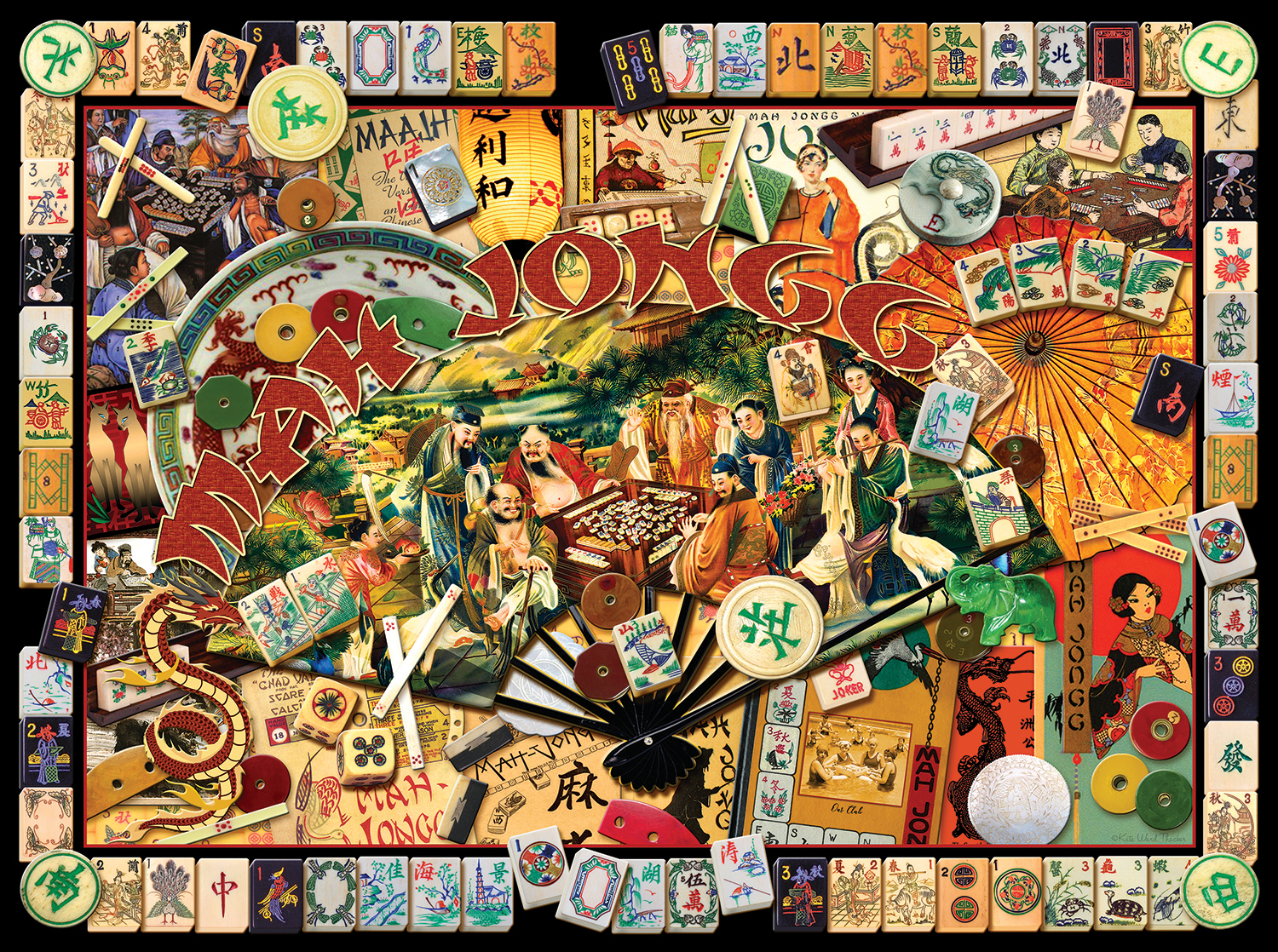 SunsOut Kate Ward Thacker - Mah Jongg Masters 1000 Teile Puzzle Sunsout-70041 von SunsOut