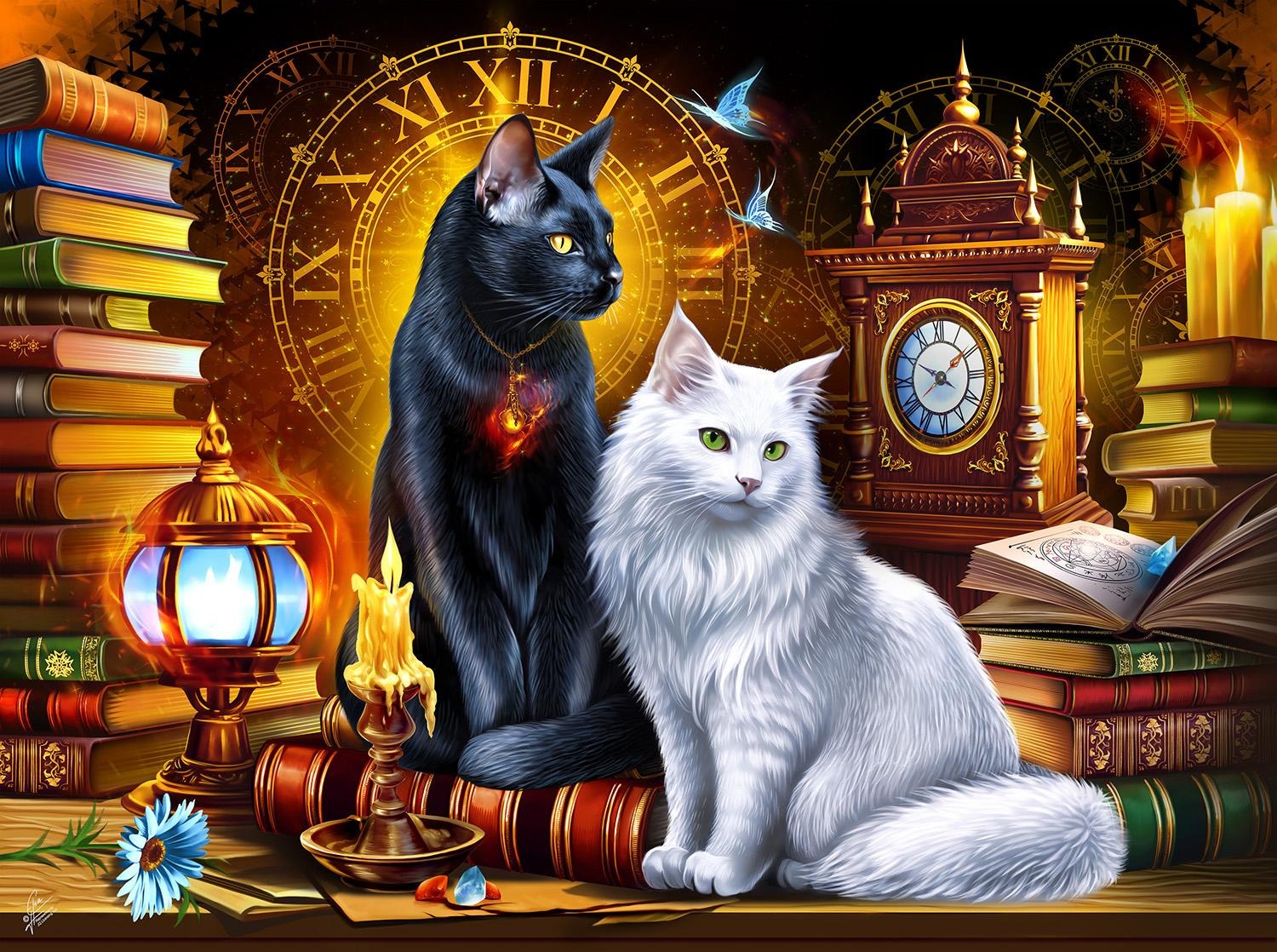SunsOut Katzen und Uhren 1000 Teile Puzzle Sunsout-71826 von SunsOut