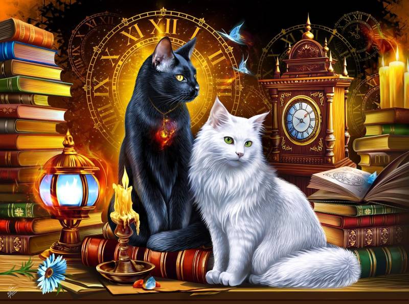 SunsOut Katzen und Uhren 1000 Teile Puzzle Sunsout-71826 von SunsOut