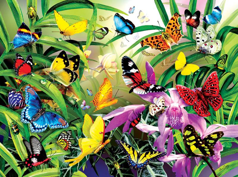 SunsOut Lori Schory - Tropical Butterflies 1000 Teile Puzzle Sunsout-34867 von SunsOut