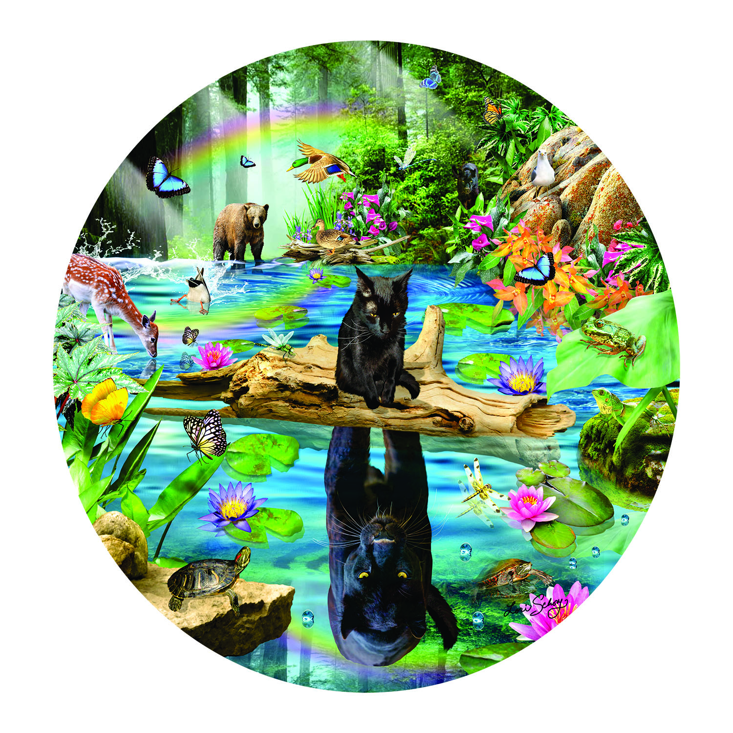 SunsOut Panther Reflections 500 Teile Puzzle Sunsout-35269 von SunsOut