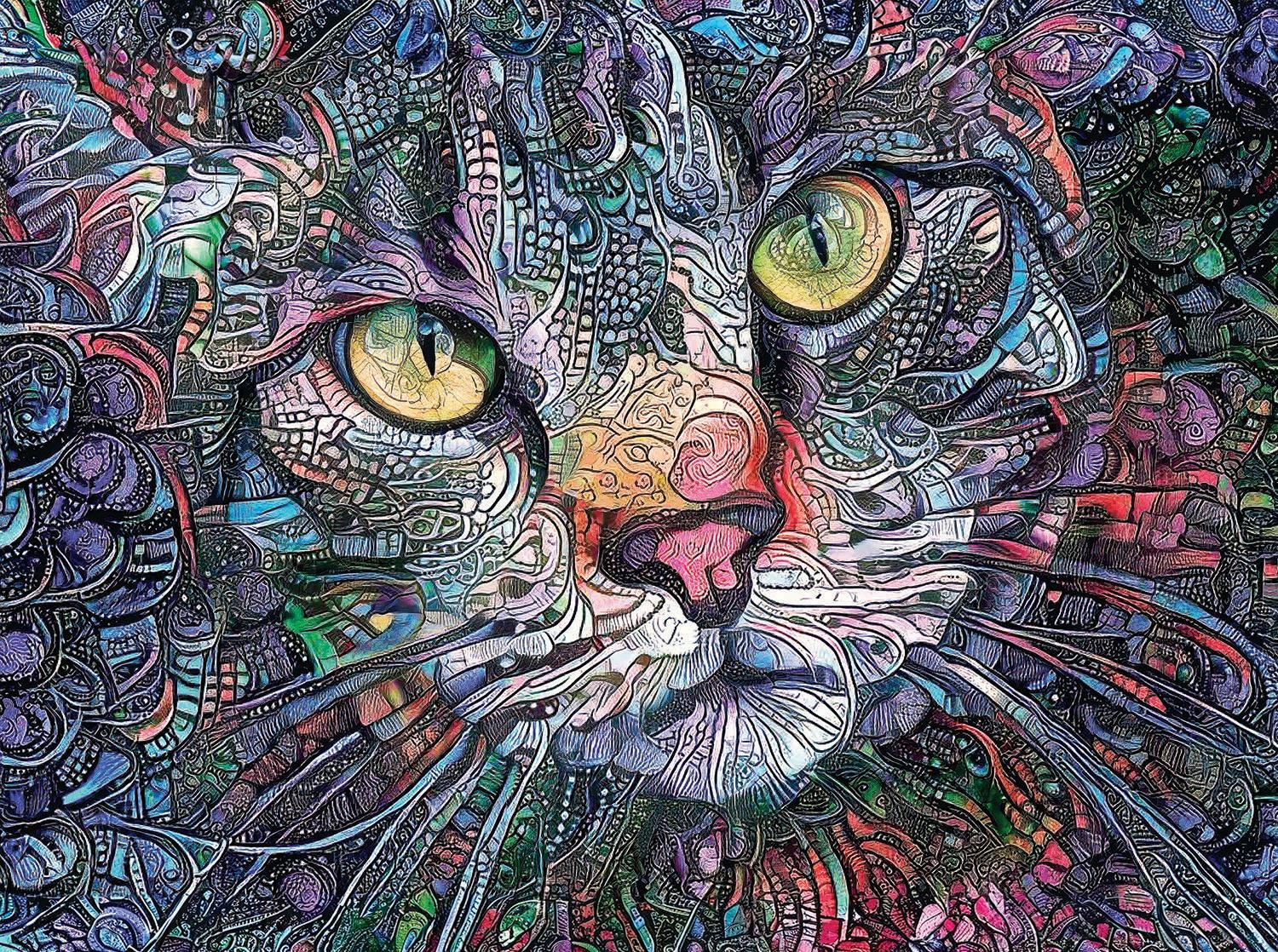 SunsOut Psychedelische Katze 1000 Teile Puzzle Sunsout-71307 von SunsOut
