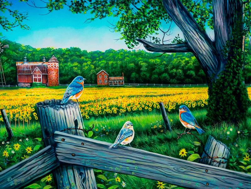 SunsOut Sonnenblumental-Blues 500 Teile Puzzle Sunsout-60862 von SunsOut