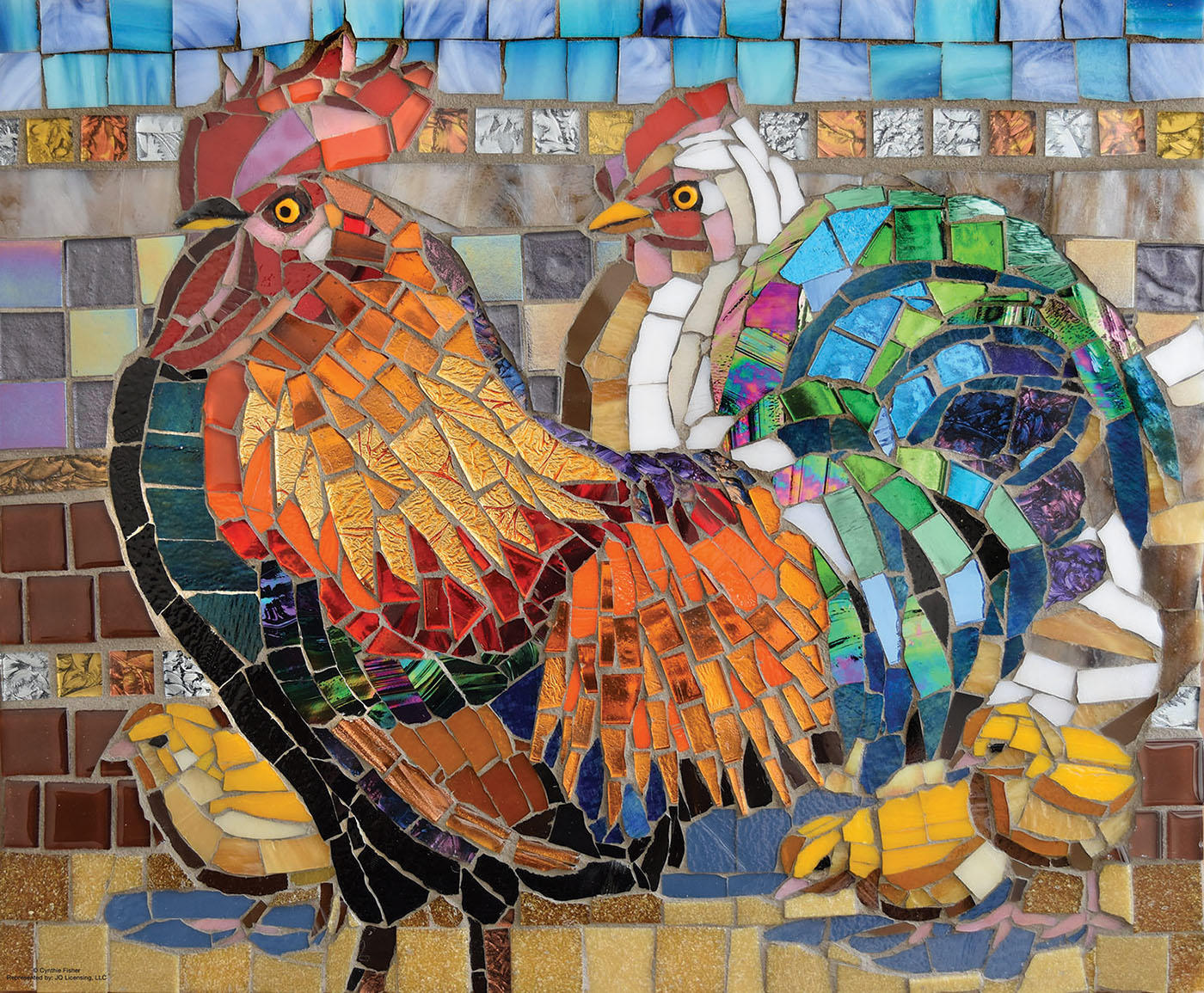 SunsOut Stained Glass Chickens 1000 Teile Puzzle Sunsout-70708 von SunsOut