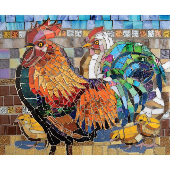 SunsOut - Stained Glass Chickens - 1000 Teile von SunsOut