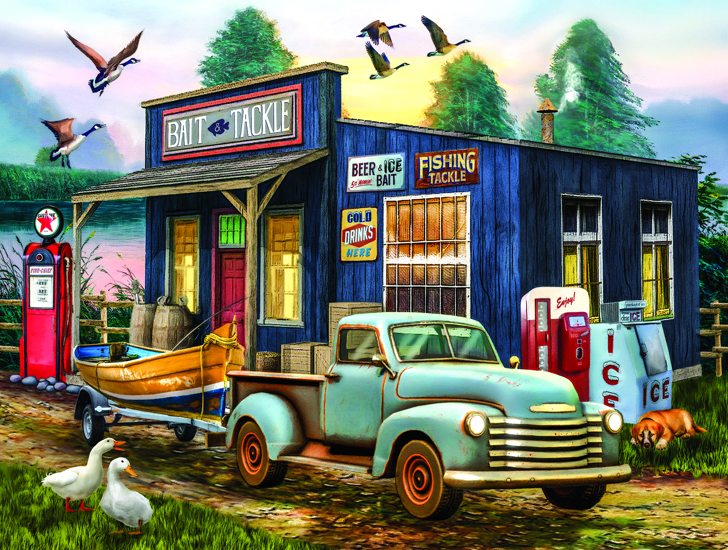 SunsOut The Early Bird Catches the Fish 1000 Teile Puzzle Sunsout-28977 von SunsOut