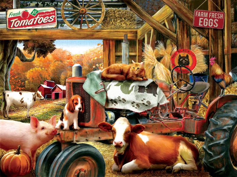 SunsOut Tom Wood - Barnhouse Meeting 1000 Teile Puzzle Sunsout-28824 von SunsOut