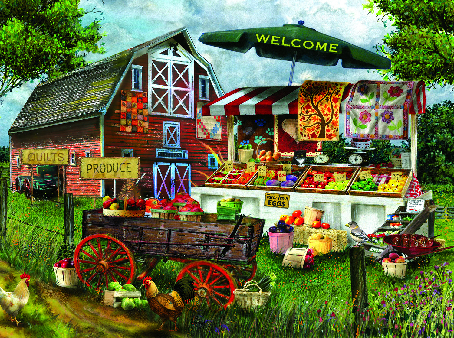 SunsOut Tom Wood - Fresh Country Produce 1000 Teile Puzzle Sunsout-28773 von SunsOut