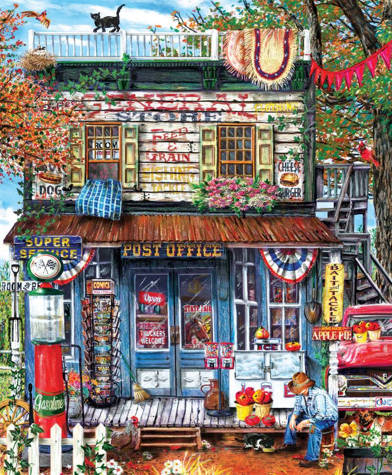 SunsOut Tom Wood - Hanging Out at the General Store 1000 Teile Puzzle Sunsout-29749 von SunsOut