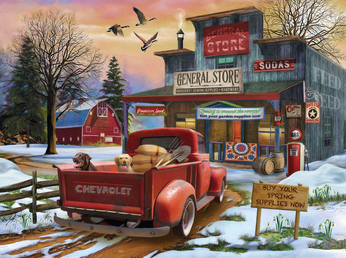 SunsOut Tom Wood - Spring Supplies 1000 Teile Puzzle Sunsout-23020 von SunsOut