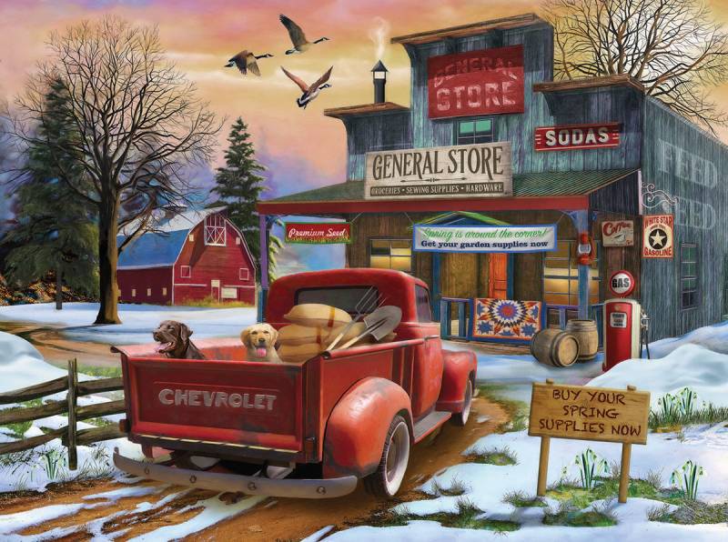 SunsOut Tom Wood - Spring Supplies 1000 Teile Puzzle Sunsout-23020 von SunsOut