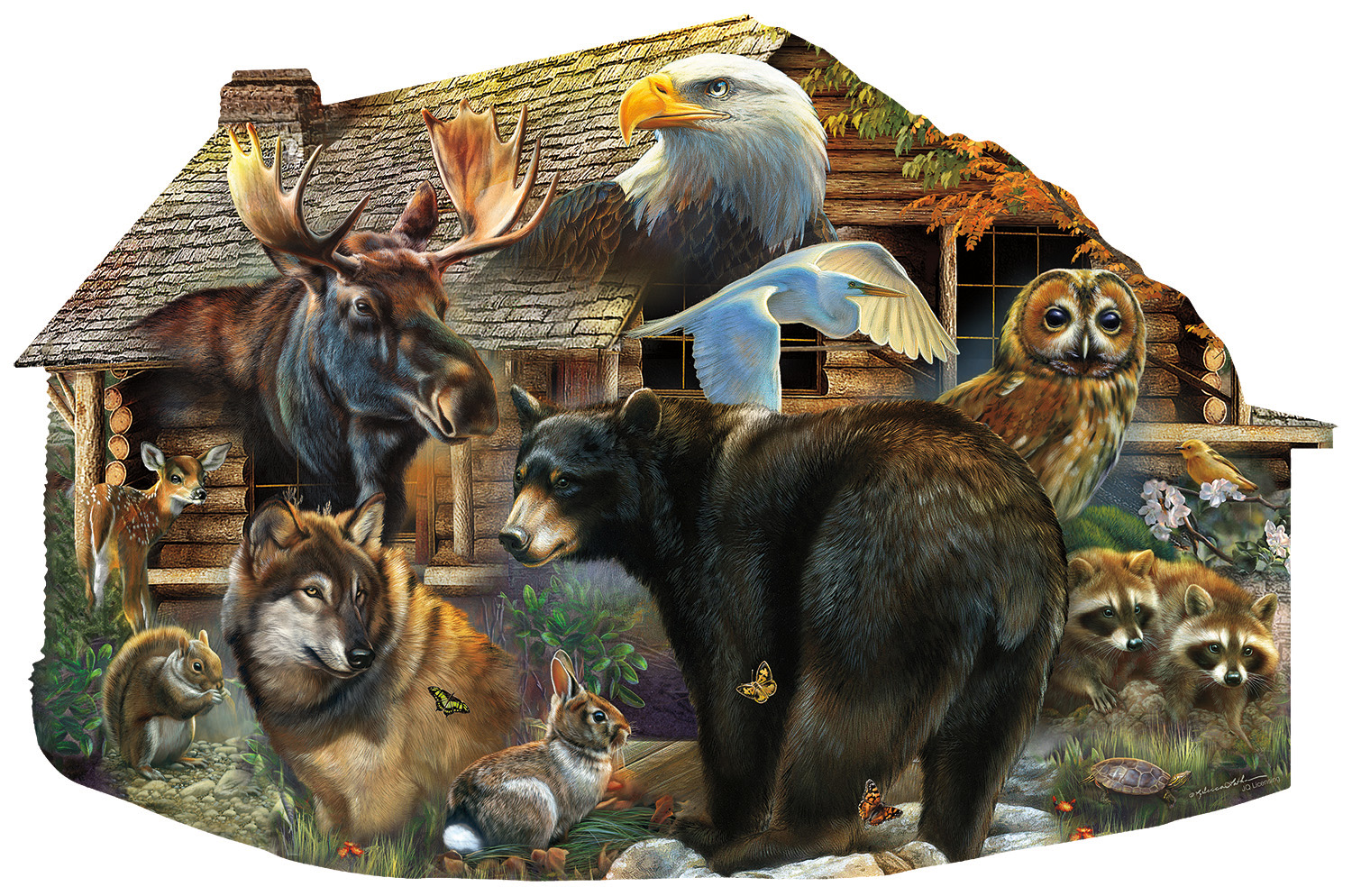 SunsOut Wildlife Cabin 1000 Teile Puzzle Sunsout-97186 von SunsOut