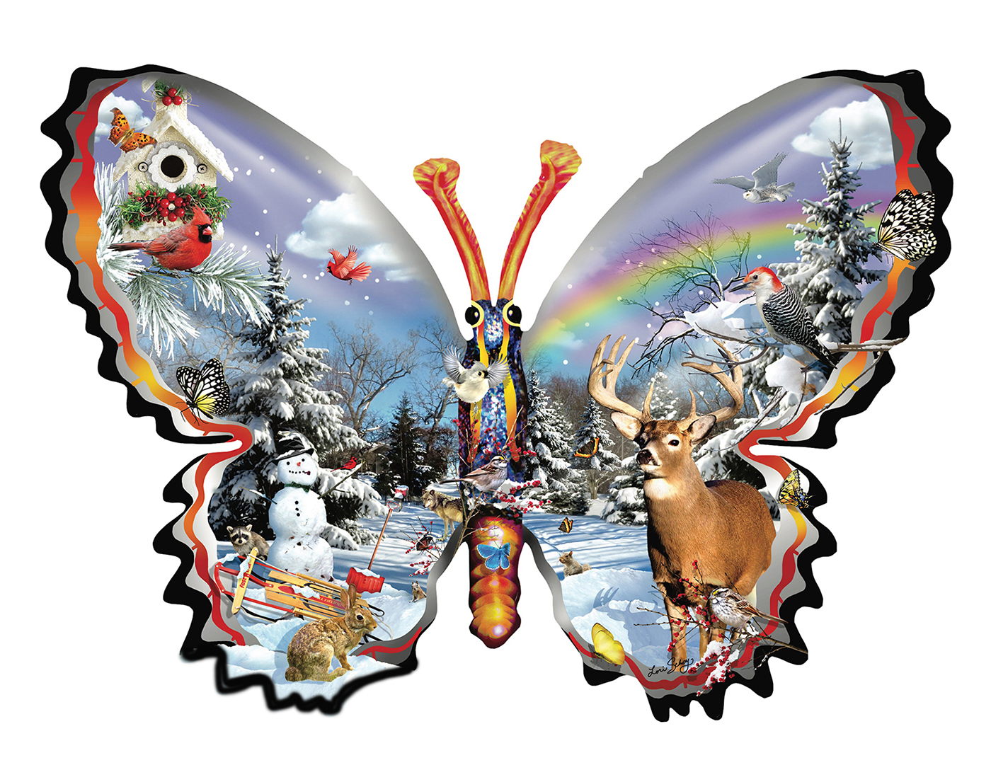SunsOut Winterschmetterling 1000 Teile Puzzle Sunsout-97005 von SunsOut
