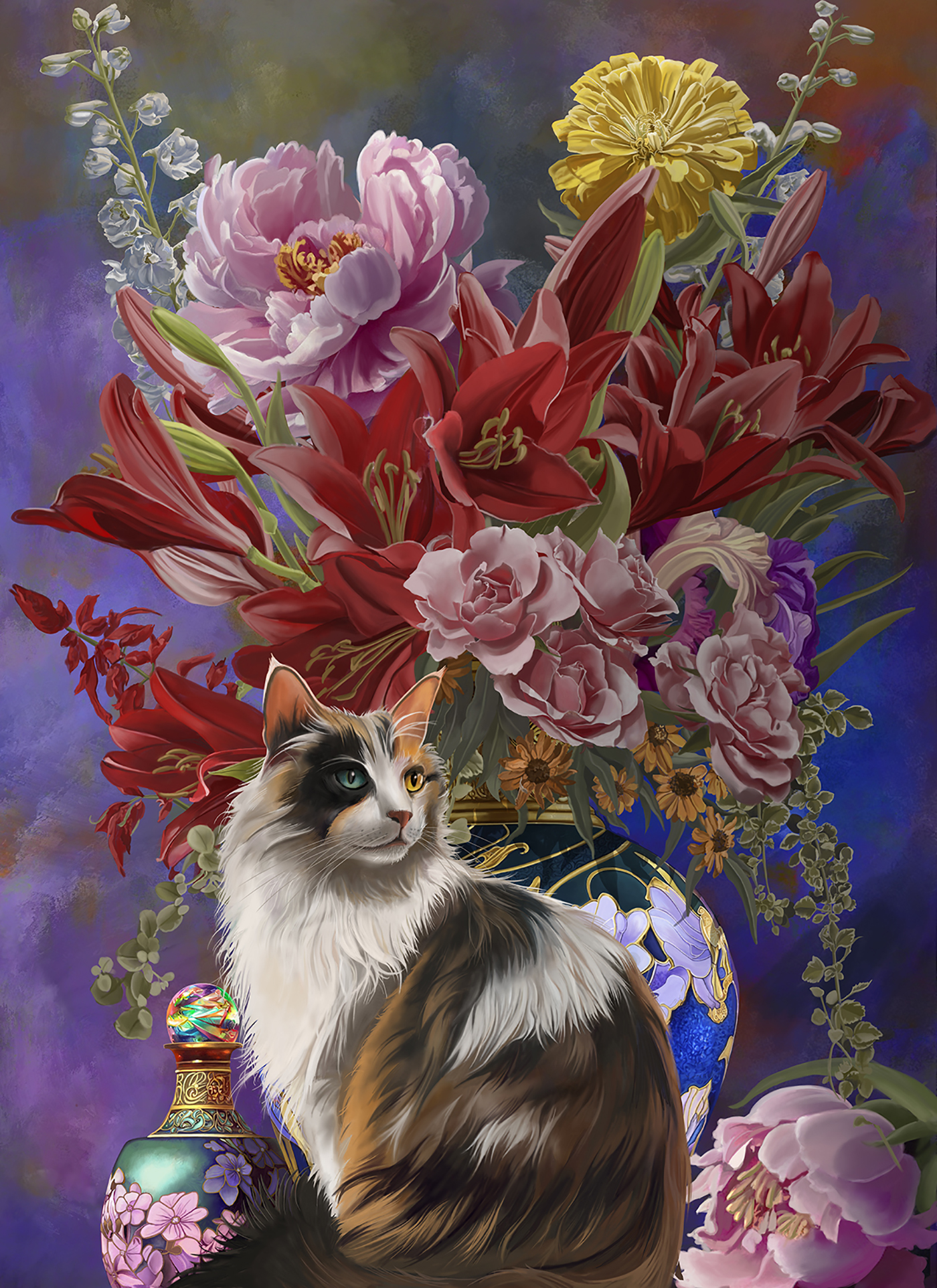 SunsOut XXL Teile - Cats and Flowers four Chinoiserie 500 Teile Puzzle Sunsout-67655 SunsOut XXL Teile - Cats and Flowers four Chinoiserie 500 Teile Puzzle Sunsout-67655 von SunsOut