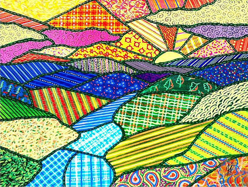 SunsOut XXL Teile - Gequilteter Sonnenuntergang in den Appalachen 500 Teile Puzzle Sunsout-42310 von SunsOut