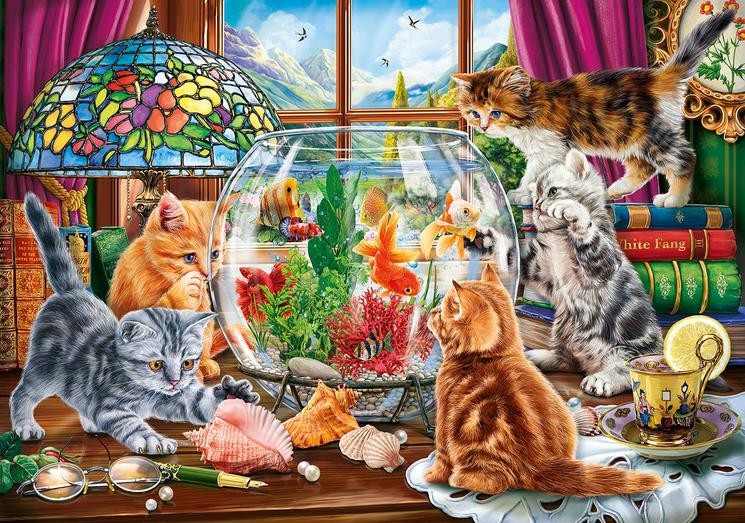 SunsOut XXL Teile - Kittens and the Aquarium 500 Teile Puzzle Sunsout-42973 SunsOut XXL Teile - Kittens and the Aquarium 500 Teile Puzzle Sunsout-42973 von SunsOut