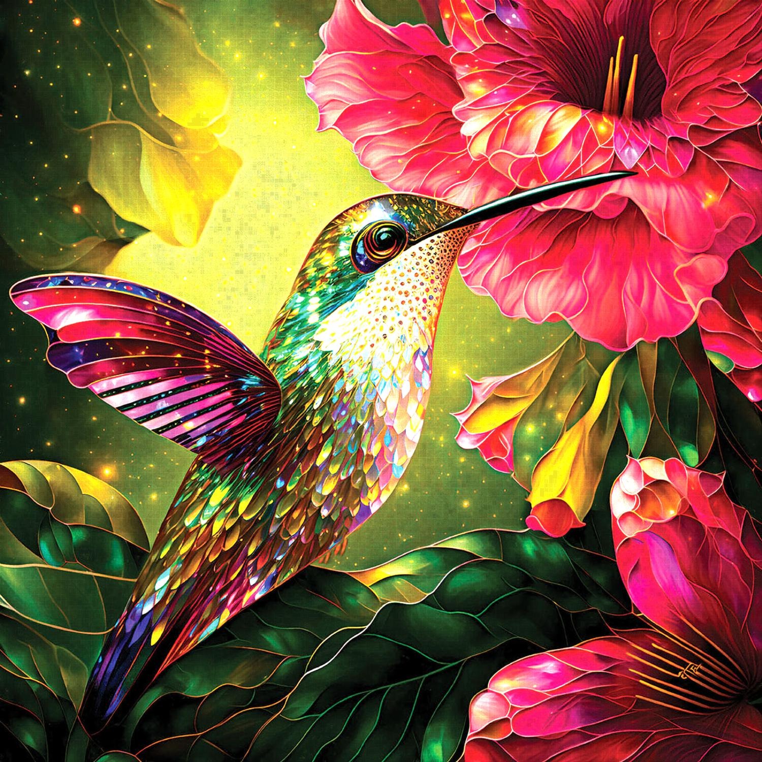 SunsOut XXL Teile - Kolibri und Hibiskus 1000 Teile Puzzle Sunsout-71325 von SunsOut