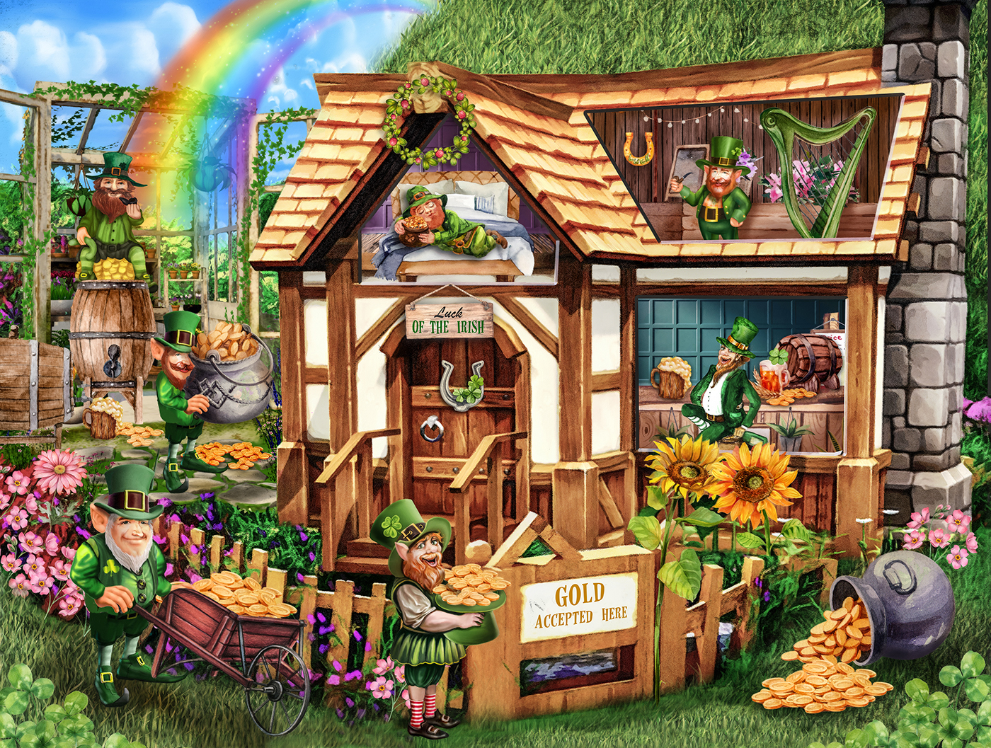 SunsOut XXL Teile - Leprachaun House 300 Teile Puzzle Sunsout-29826 SunsOut XXL Teile - Leprachaun House 300 Teile Puzzle Sunsout-29826 von SunsOut