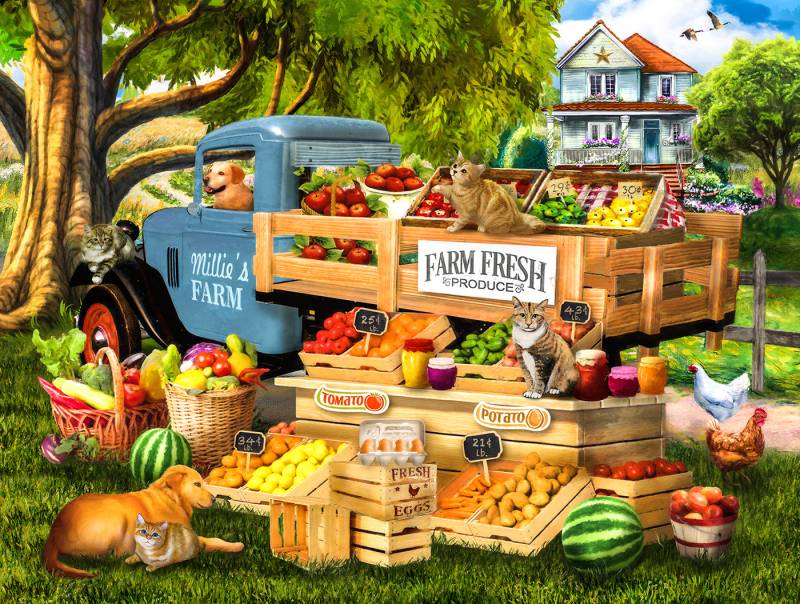 SunsOut XXL Teile - Millies Obst und Gemüse 500 Teile Puzzle Sunsout-28584 von SunsOut