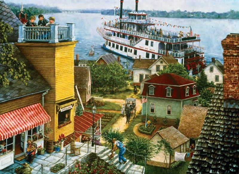 SunsOut XXL Teile - Paddle Boat Landing 500 Teile Puzzle Sunsout-44318 von SunsOut