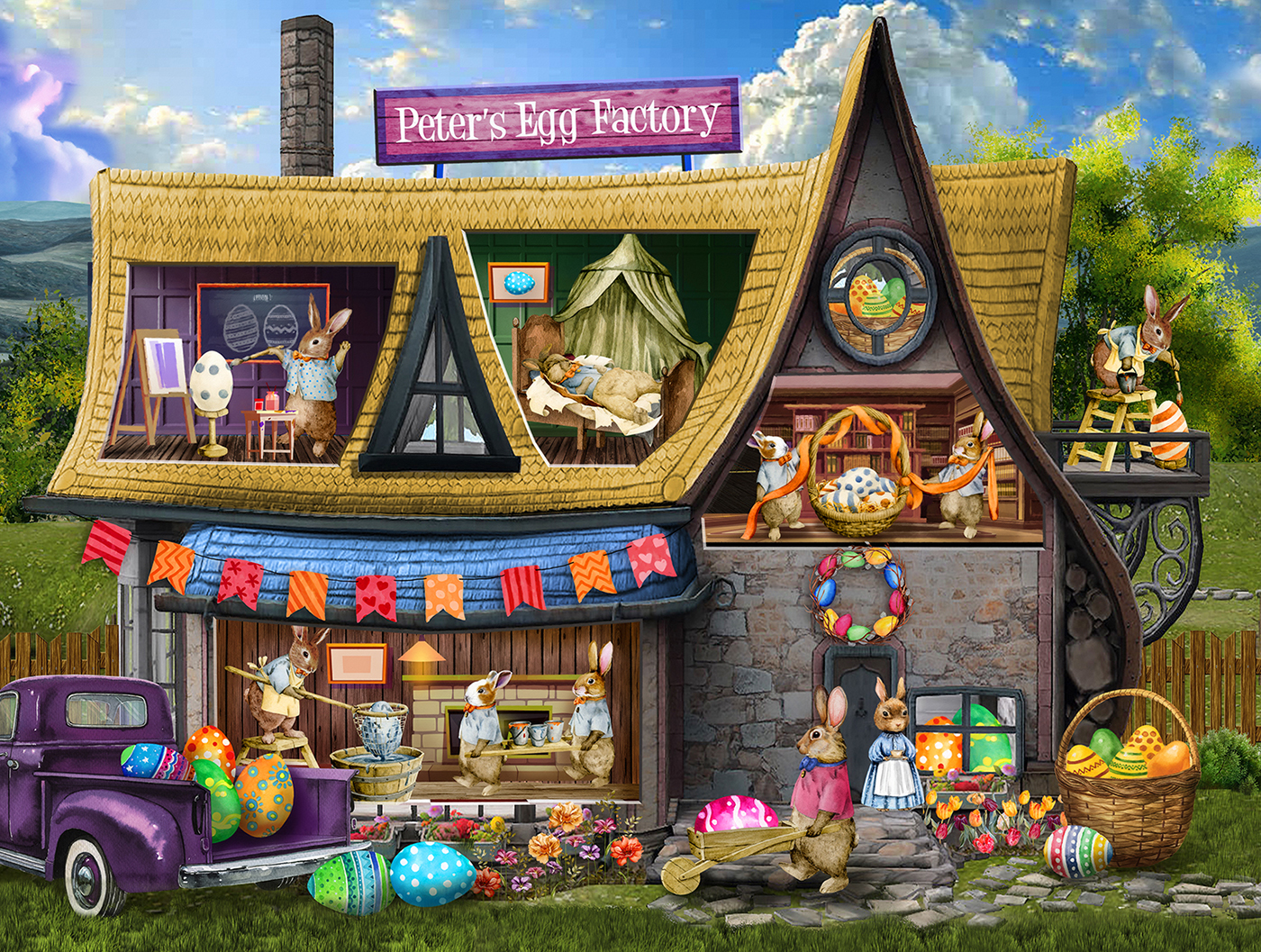 SunsOut XXL Teile - Peter's Egg Factory 300 Teile Puzzle Sunsout-29830 SunsOut XXL Teile - Peter's Egg Factory 300 Teile Puzzle Sunsout-29830 von SunsOut