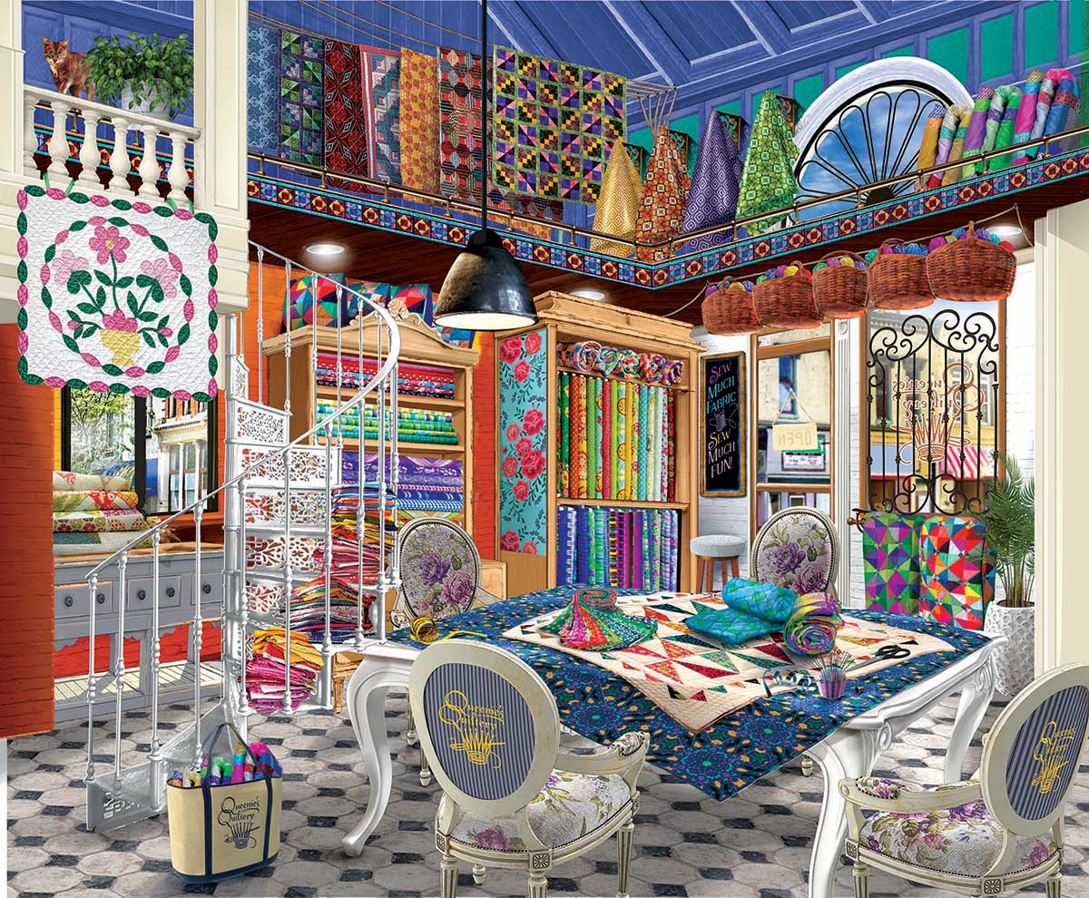 SunsOut XXL Teile - Queenie's Quiltery 1000 Teile Puzzle Sunsout-31550 von SunsOut