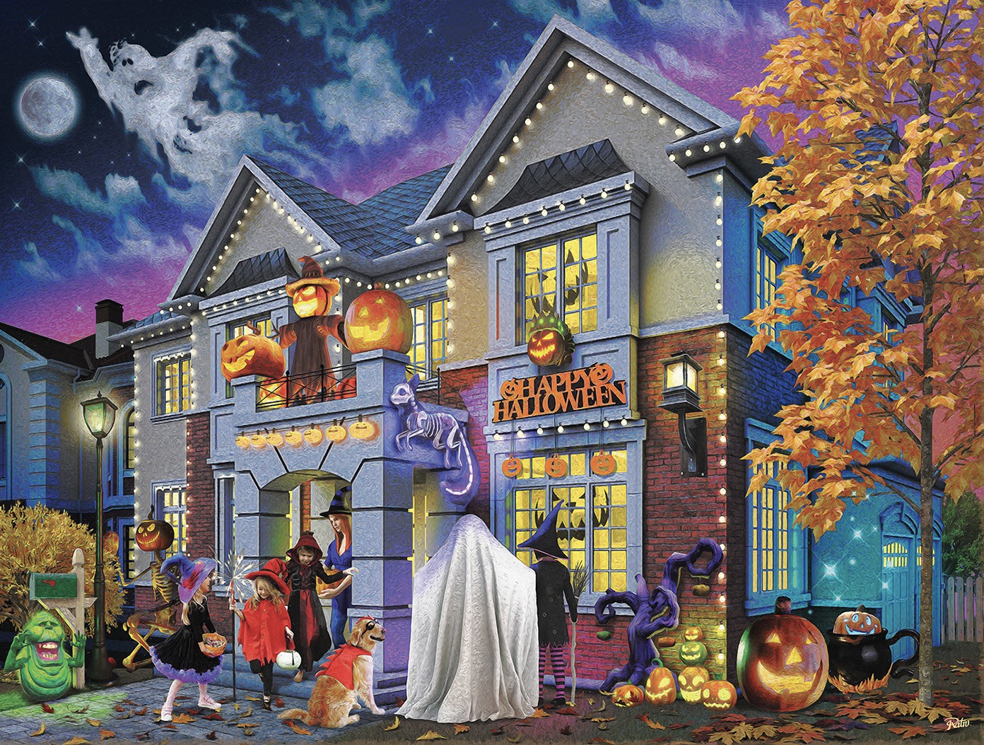 SunsOut XXL Teile - Wo ist die Halloween-Party? 500 Teile Puzzle Sunsout-42282 von SunsOut