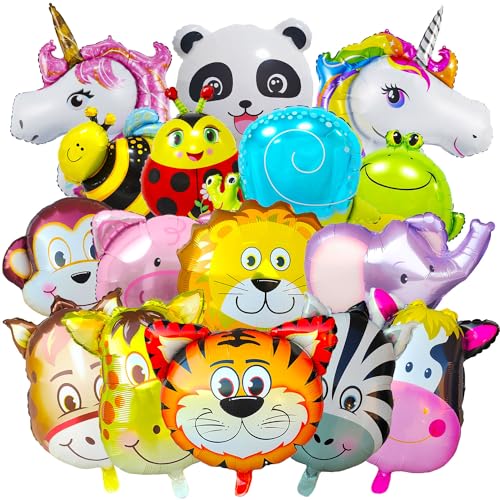 16 Stück Folienballon Tiere,Safari Luftballons Tiere,Ballon Zoo,Dschungel Geburtstag Dekoration,Tierkopf Folienballons,Waldtiere Geburtstag,Perfekt Für Dschungelparty Dekoration Kindergeburtstage 16 Stück Folienballon Tiere,Safari Luftballons Tiere,Ballon Zoo,Dschungel Geburtstag Dekoration,Tierkopf Folienballons,Waldtiere Geburtstag,Perfekt Für Dschungelparty Dekoration Kindergeburtstage von Sunshine smile