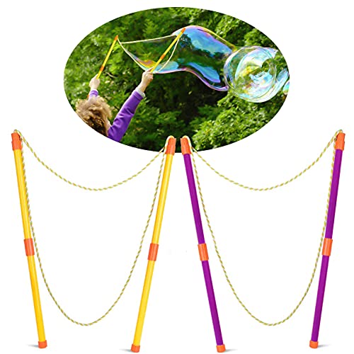 2 Paar Seifenblasen-Stab, Riesenseifenblasen für Kinder Erwachsene,Riesenseifenblasen Giant Bubble Maker Spielzeug,Bubble Wand,das Teleskopische Entwurfs Einfache Tragen, für Sommer Partys, Outdoor 2 Paar Seifenblasen-Stab, Riesenseifenblasen für Kinder Erwachsene,Riesenseifenblasen Giant Bubble Maker Spielzeug,Bubble Wand,das Teleskopische Entwurfs Einfache Tragen, für Sommer Partys, Outdoor von Sunshine smile