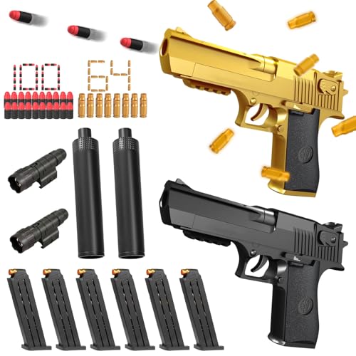 2 Stück Pistole Kinder,Pistole Airsoft,164 Stück Schaumstoff Munition,Pistole mit Schaumstoff Munition,Spielzeug Waffen,Spielzeug Pistole mit Munition,Spielzeug Pistole Kinder von Sunshine smile