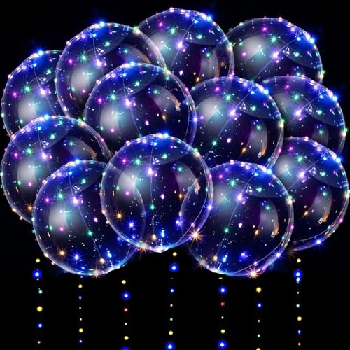 20 Pack LED Ballons,LED Luftballons Leuchtend,Leuchtende Luftballons,Leuchtende Ballons,Luftballons LED 24 Zoll,Luftballons Geburtstag mit Licht,Lichterketten für Geburtstag Valentinstag Party Dekor von Sunshine smile
