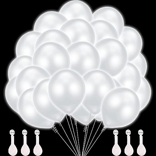 20 Pcs Luftballons Leuchtend,LED Luftballons Warmweiss,Leuchtende Luftballons,Leuchtballons,Luftballon Leuchtend im Dunkeln,Helium LED Luftballons Licht,Ballons LED Leuchtend,Neon-Partyzubehör von Sunshine smile