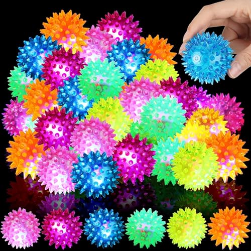 24pcs Igelball Mitgebsel Kindergeburtstag,Leuchtball Gastgeschenke,Jump Ball Leuchtspielzeug,Kinder Stressball,Led Flummies,Party Gadgets Kleine,Led Party Grundschule Geschenke (A) von Sunshine smile