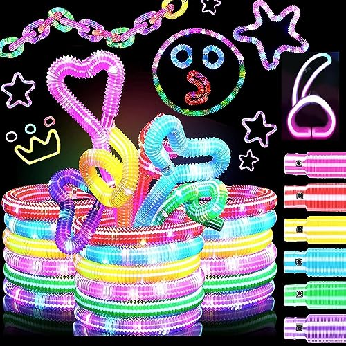 6 PCS Leuchtstäbe Pop Tubes,Led Leuchtstab Kinder,Leuchtarmbänder,Knicklichter,Knicklicht Pop Tubes,Leuchtspielzeug,Leuchtstäbe für Konzerte,Pop Tube,Pop Röhren,Fingerlichter,Leuchtringe Kinder von Sunshine smile