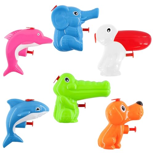 6er Set Wasserpistole Spielzeug für Kinder,Wasserpistole klein,Mini Wasserpistolen für Kinder,Wasserpistole Tiere Für Kleinkinder,Wasserpistolen Set,Water Gun,Wasserpistolen,Blaster Spielzeugm von Sunshine smile