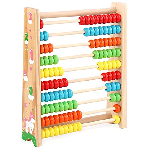 Sunshine smile Abakus,Holz Rechenschieber,Holzspielzeug Baby,Montessori Spielzeug,Mathematik mit 100 Holzperlen Kinderspielzeug Motorikspielzeug Lernspielzeug Geschenke für Kinder von Sunshine smile