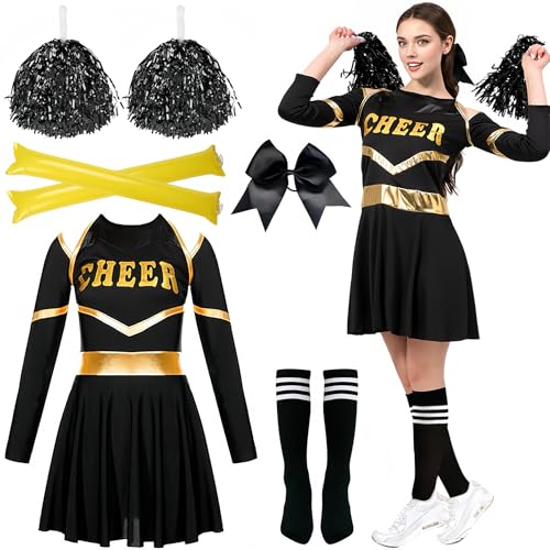 Cheerleader Kostüm Damen,Cheerleadering Outfit Mädchen,Kostüm Cheerleader,Kostüme für Erwachsene,Cheer Outfit Fasching Party Kostüm Kleid mit Pompoms Socken Inflatable Stick,Karneval,Mottoparty Cheerleader Kostüm Damen,Cheerleadering Outfit Mädchen,Kostüm Cheerleader,Kostüme für Erwachsene,Cheer Outfit Fasching Party Kostüm Kleid mit Pompoms Socken Inflatable Stick,Karneval,Mottoparty von Sunshine smile