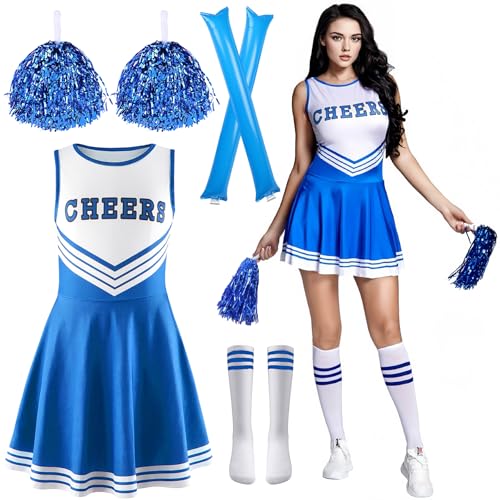 Cheerleader Kostüm Damen,Cheerleadering Outfit Mädchen,Kostüm Cheerleader,Kostüme für Erwachsene,Cheer Outfit Fasching Party Kostüm Kleid mit Pompoms Socken Inflatable Stick,Karneval,Mottoparty Cheerleader Kostüm Damen,Cheerleadering Outfit Mädchen,Kostüm Cheerleader,Kostüme für Erwachsene,Cheer Outfit Fasching Party Kostüm Kleid mit Pompoms Socken Inflatable Stick,Karneval,Mottoparty von Sunshine smile