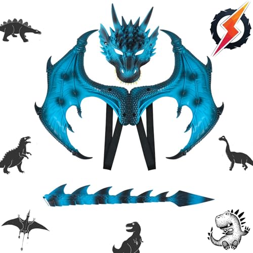 Drachenflügel,Halloween Drachen Maske,Drachen Cosplay Kostüm,Drachenmaske Kostüm Maskerade,Halloween Dinosaurier Cosplay,Drachen Kostüm für Kinder Jungen Mädchen Halloween Party Karneval Drachenflügel,Halloween Drachen Maske,Drachen Cosplay Kostüm,Drachenmaske Kostüm Maskerade,Halloween Dinosaurier Cosplay,Drachen Kostüm für Kinder Jungen Mädchen Halloween Party Karneval von Sunshine smile