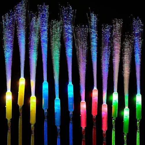 Glasfaser Leuchtstab,36PCS LED Leuchtwedel Multicolor,Leuchtstab mit Multicolor Licht,Leuchtstäbe für Konzerte LED,Leuchtstäbe Bunte,Leuchtstab Leuchten im Dunkeln,Leuchtstab Leuchtet in Vielen Farben von Sunshine smile