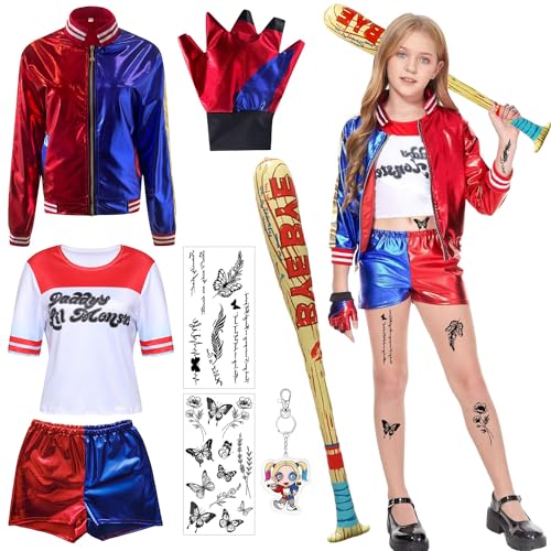 Harley Quinn Cosplay Kostüme,Harley Quinn Kostüm Damen,Suicide Squad Kostüm,Mädchen Bösewicht Kostüm Kit,Harley Quinn Kostüm für Erwachsene und Kinder,Halyquin Kostüm für Halloween Karneval Cosplay Harley Quinn Cosplay Kostüme,Harley Quinn Kostüm Damen,Suicide Squad Kostüm,Mädchen Bösewicht Kostüm Kit,Harley Quinn Kostüm für Erwachsene und Kinder,Halyquin Kostüm für Halloween Karneval Cosplay von Sunshine smile