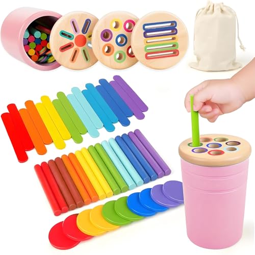 Holz Montessori Spielzeug ab 1 2 3 Jahr,3-in-1 Montessori Spielzeug,Holz Sortier & Stapelspielzeug,Kinder Farbe Sortierspiel,Lernspielzeug Geschenk für Kleinkinder,Geschenk für Mädchen Jungen Holz Montessori Spielzeug ab 1 2 3 Jahr,3-in-1 Montessori Spielzeug,Holz Sortier & Stapelspielzeug,Kinder Farbe Sortierspiel,Lernspielzeug Geschenk für Kleinkinder,Geschenk für Mädchen Jungen von Sunshine smile