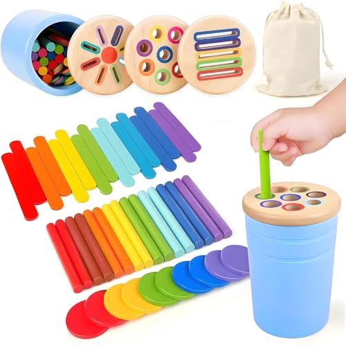 Holz Montessori Spielzeug ab 1 2 3 Jahr,3-in-1 Montessori Spielzeug,Holz Sortier & Stapelspielzeug,Kinder Farbe Sortierspiel,Lernspielzeug Geschenk für Kleinkinder,Geschenk für Mädchen Jungen Holz Montessori Spielzeug ab 1 2 3 Jahr,3-in-1 Montessori Spielzeug,Holz Sortier & Stapelspielzeug,Kinder Farbe Sortierspiel,Lernspielzeug Geschenk für Kleinkinder,Geschenk für Mädchen Jungen von Sunshine smile