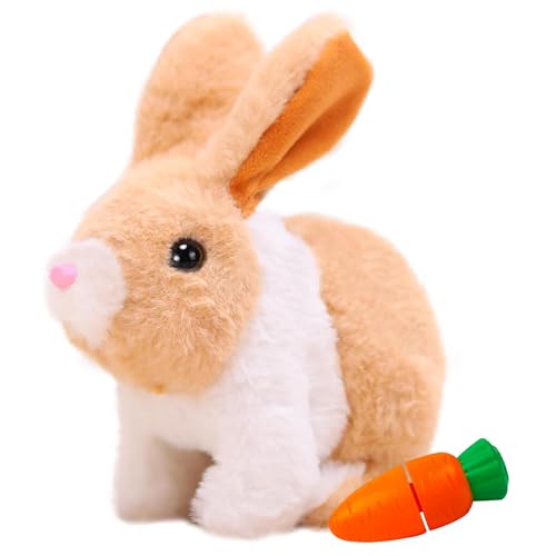 Hüpfendes Kaninchen,Hüpfendes Kaninchen Spielzeug,Sprechender Hasen,Hasen Kuscheltiere Klein,Geräusche Macht und Dessen Ohren und Nase Sich Bewegen, Plüschhase für Ostern Weihnachtstag Geschenke von Sunshine smile
