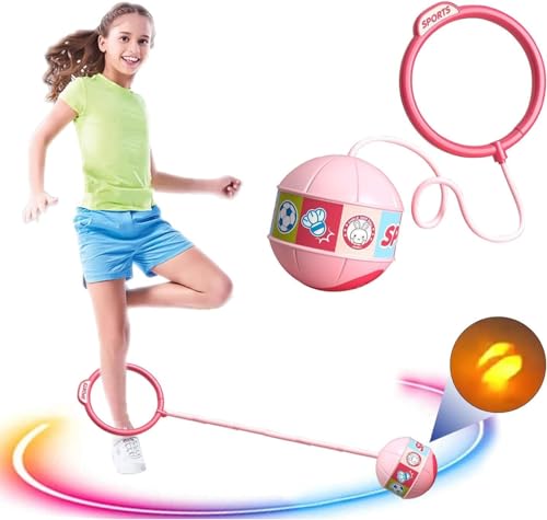 Kinder Blinkender Springring,Swing Wheel mit Lichtrad,Sport Sprungball,Springender Ball Blinkender,Fettverbrennungsspiel für Kinder und Erwachsene, ​Outdoor-Hüpfspiel von Sunshine smile