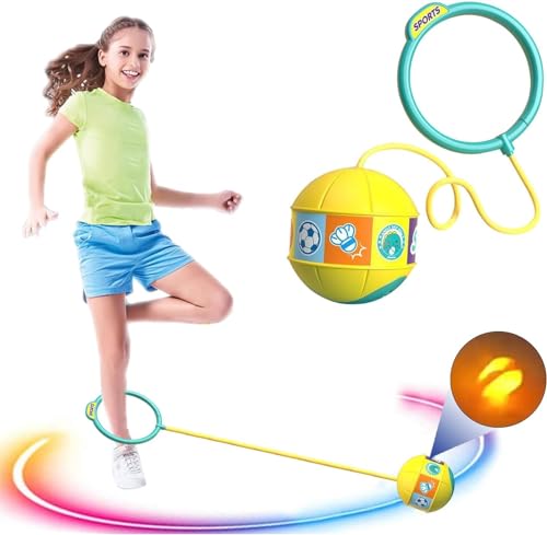 Kinder Blinkender Springring,Swing Wheel mit Lichtrad,Sport Sprungball,Springender Ball Blinkender,Fettverbrennungsspiel für Kinder und Erwachsene, ​Outdoor-Hüpfspiel von Sunshine smile